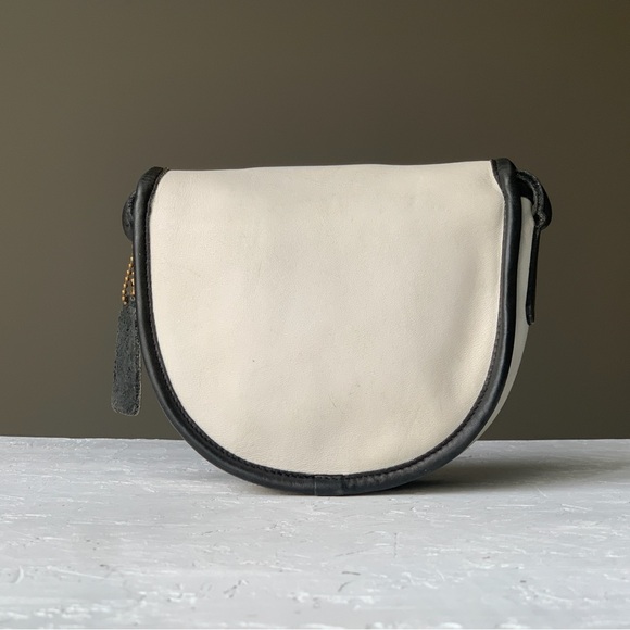 Parchment/Navy Nautical Mini Bag (6825) | Vintage Coach Crossbody Shoulder Purse - Picture 3 of 15